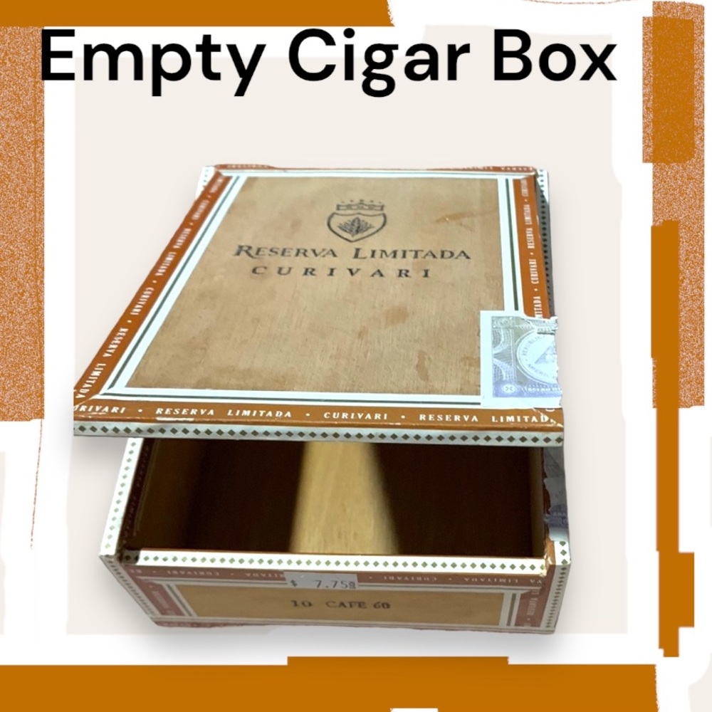Cigar Box- empty. Use for decor storage & more